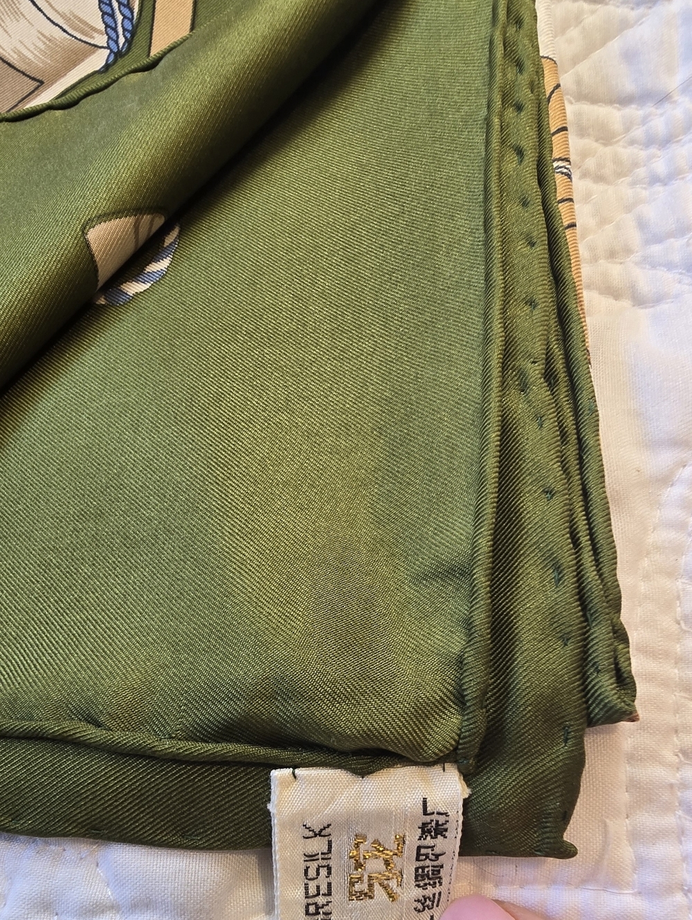 100% Silk Nautical Theme Sailing Ship Scarf. - Picture 6 of 10